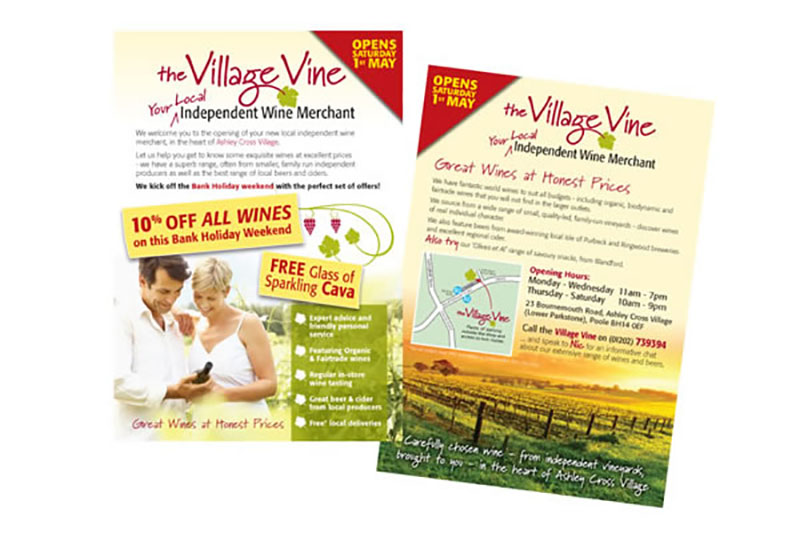Promotional leaflet as part of new shop launch