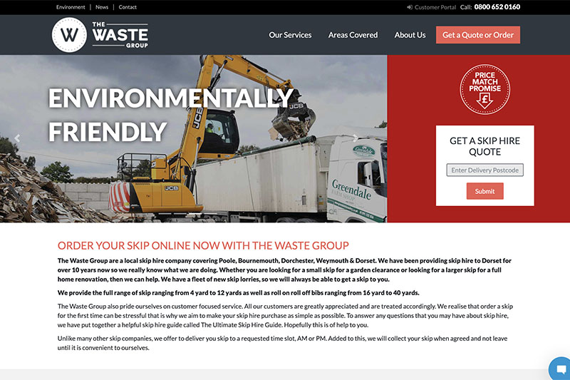 A local skip hire company covering Poole, Bournemouth, Dorchester, Weymouth & Dorset.